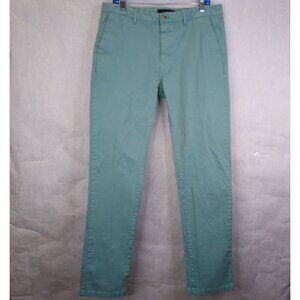 Scotch & Soda Chino Pants Men's 32x32 Stuart Regular Slim Stretch Green Preppy